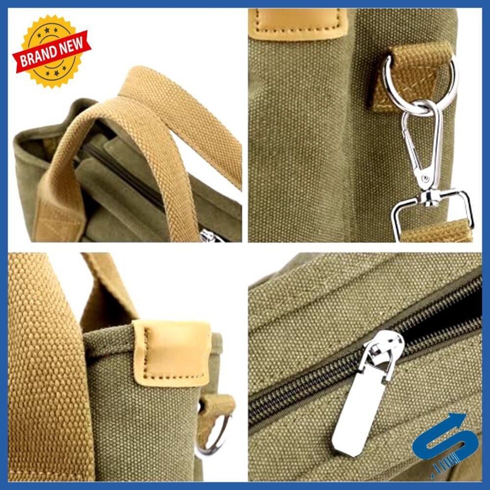 Canvas Tote Bag with Zipper Crossbody Shoulder Bag Versatile Chic Minimal - Picture 7 of 7